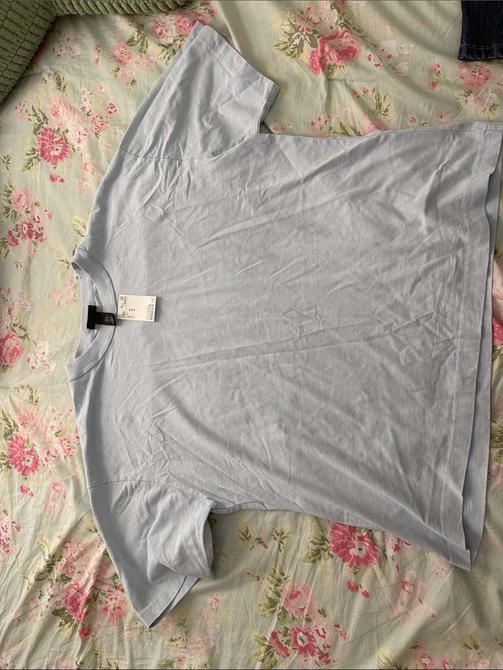 H&M Pale Blue Crew Neck Short Sleeve Tee